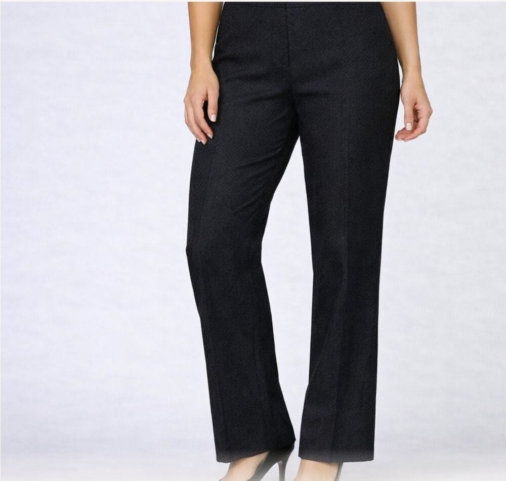 Chico's Women's Jacquard Straight Leg Pants Black Size 12